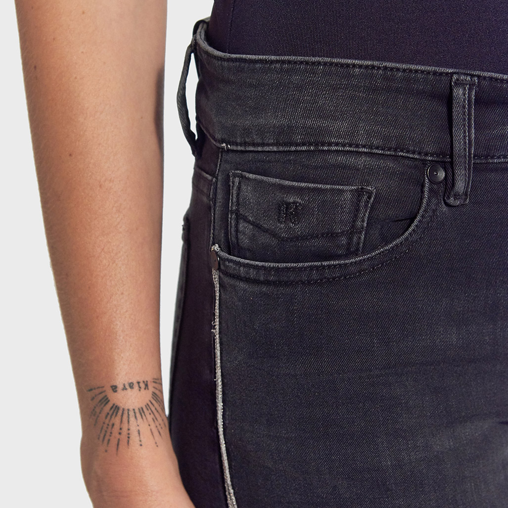 CAMIE  Jean slim Femme noir délavé & déchiré