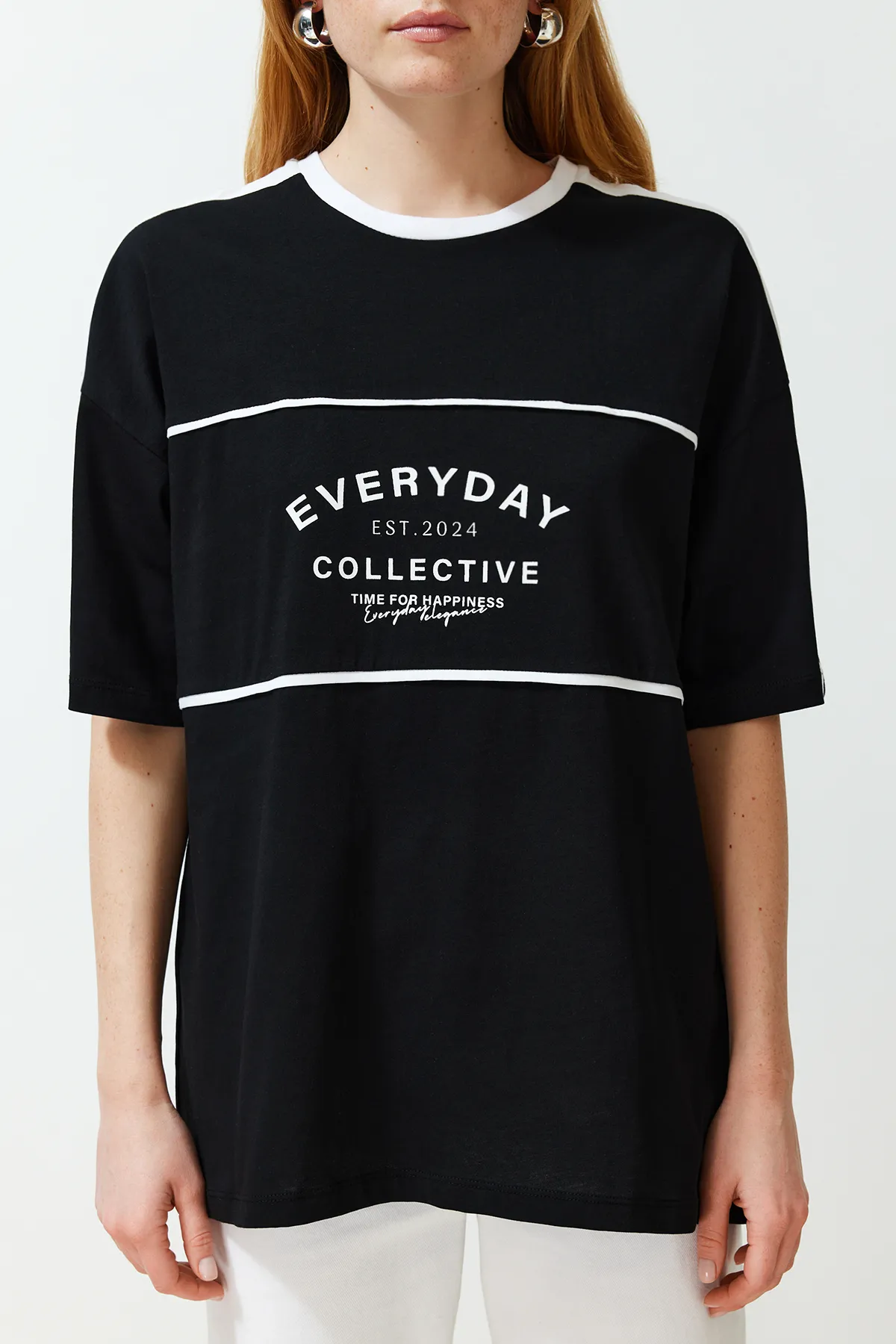 Trendyol Collection  T-Shirt - Schwarz - Oversized