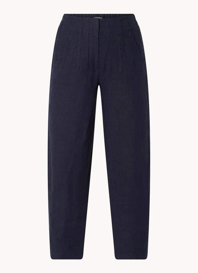 Pantaloni scurți din in cu talie înaltă și croială slim Whistles Barrel