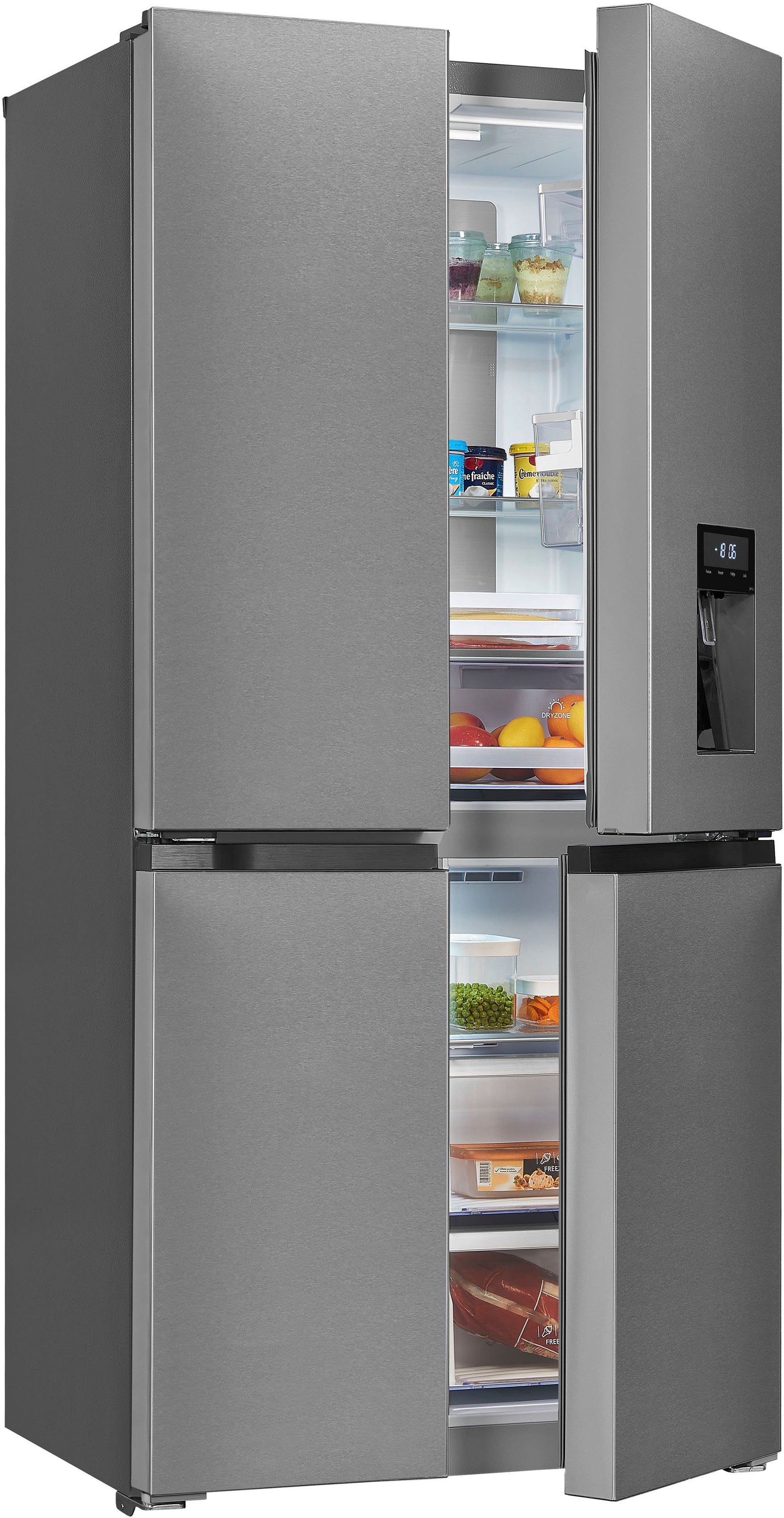 exquisit Multi Door MD430-100-WS-200E inoxlook, 183,0 cm hoch, 83,6 cm breit