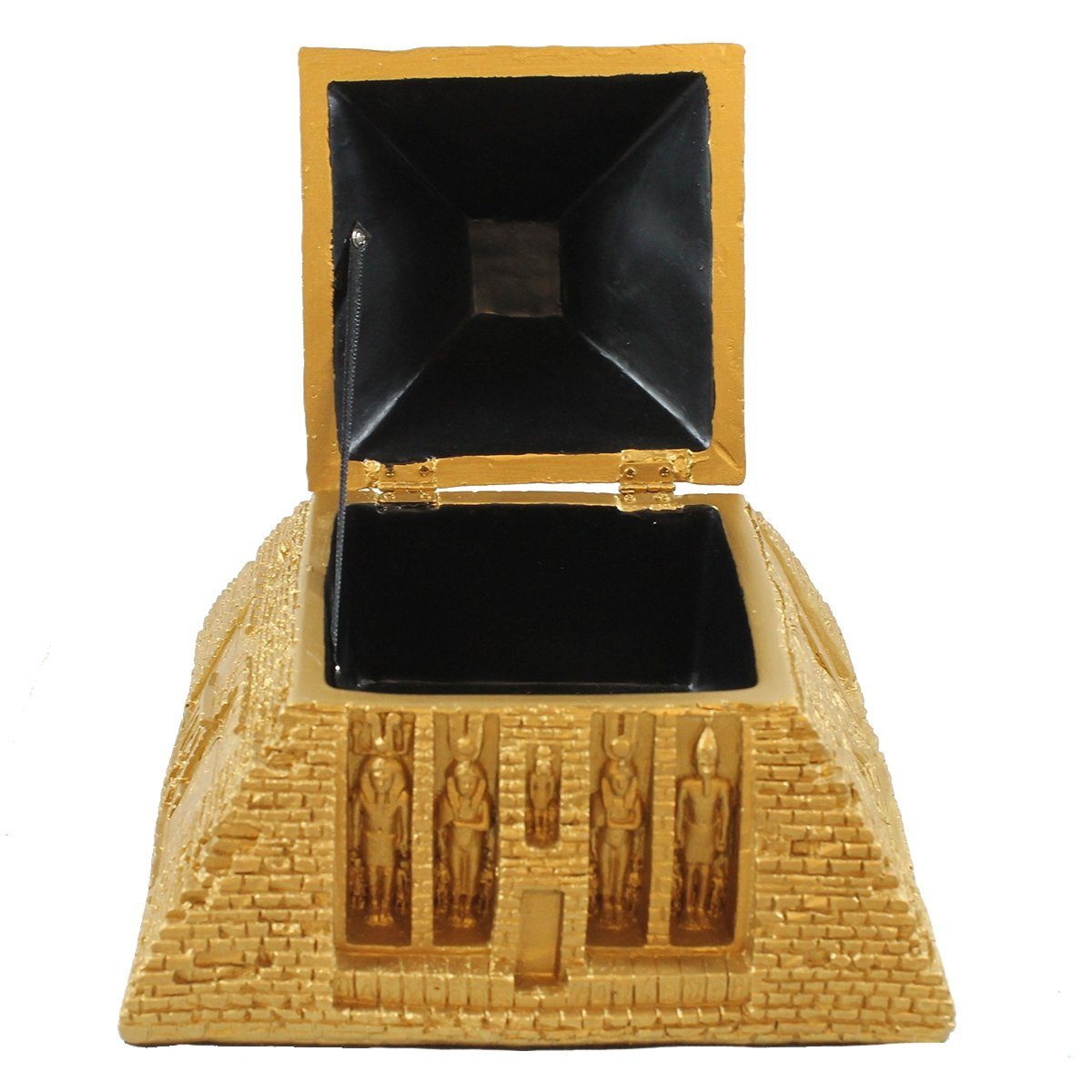 colourliving Schmuckkasten Dekofigur Pyramide Schmuckschatulle Schmuck Aufbewahrung Ägypten, detailreich verarbeitet, handbemalt, möbelschonende Filzuntersetzer