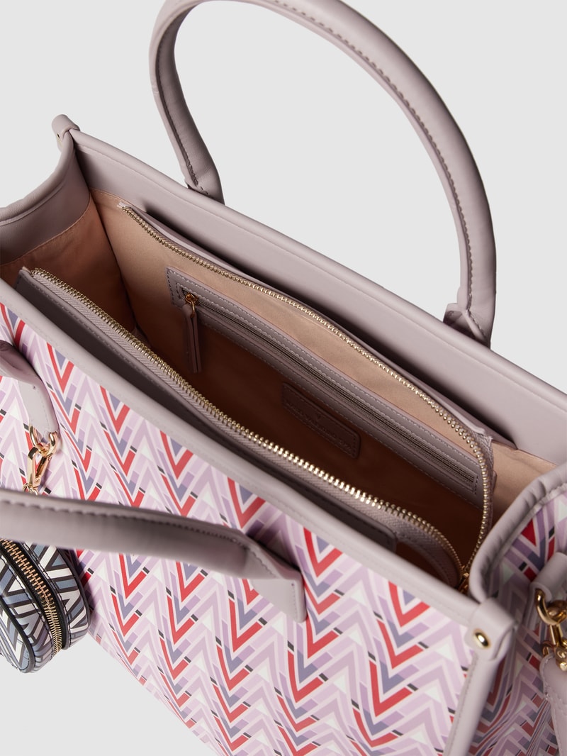 Shopper mit grafischem Allover-Logo-Muster in flieder