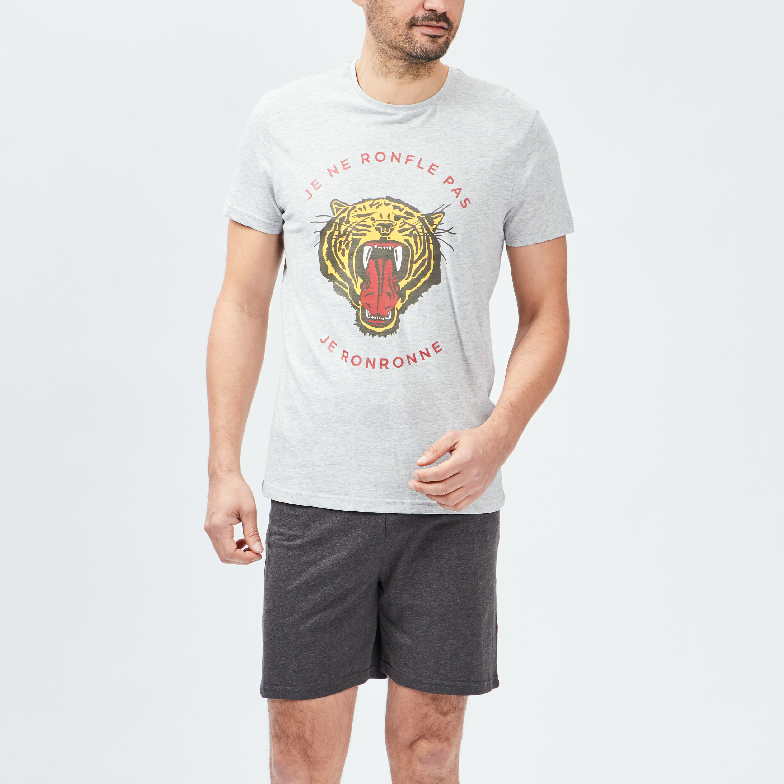 Ensemble pyjama 2 pièces gris homme | La Halle