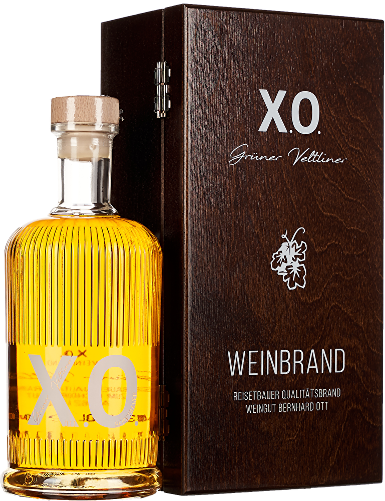 Reisetbauer & Ott Grüner Veltliner Weinbrand XO 0,7 Liter in Holzkiste