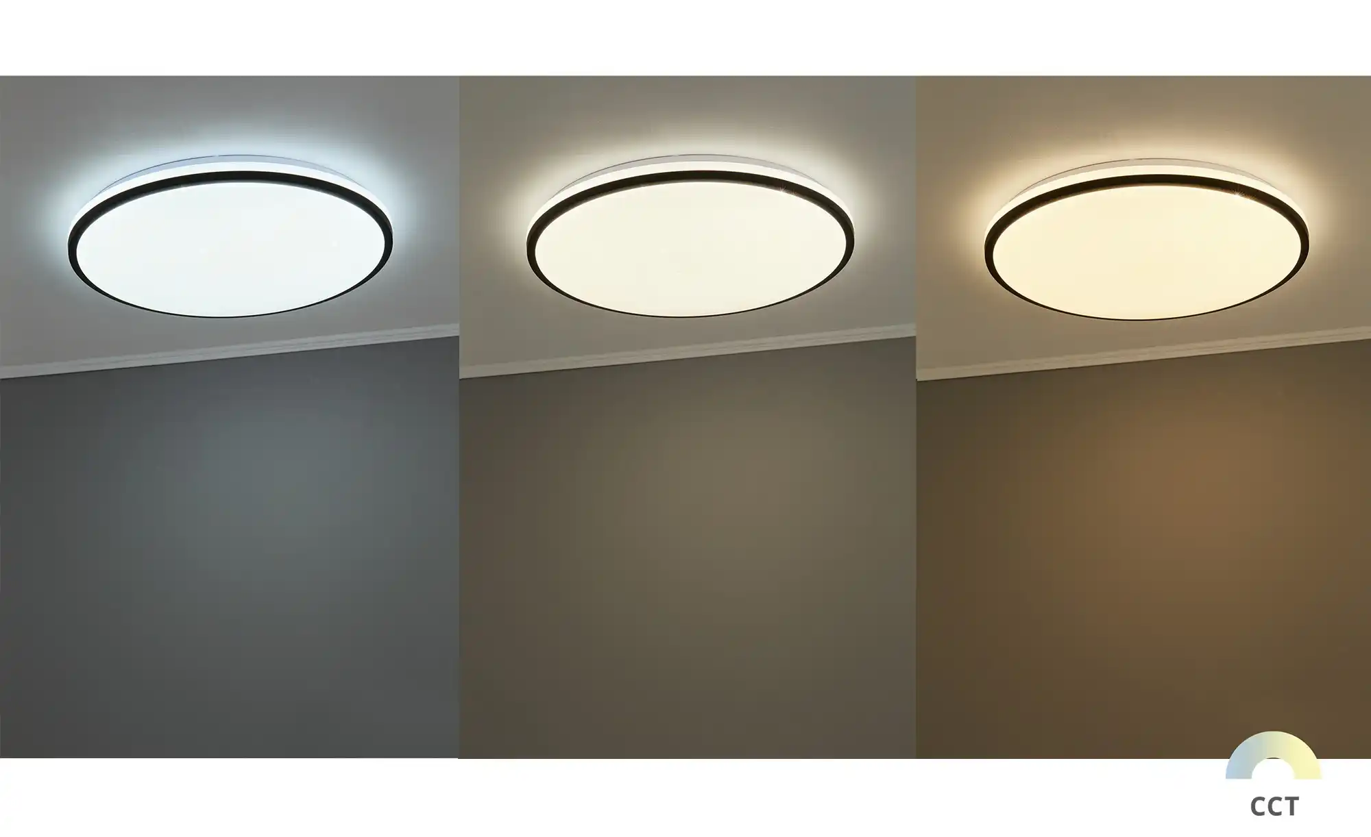 KHG LED-Deckenleuchte, schwarz mit Fernbedienung `groß`