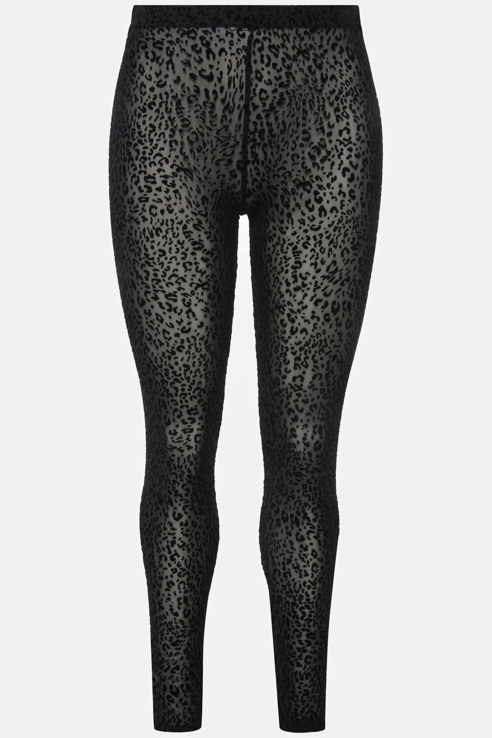 Ulla Popken Feinstrumpfhose Leggings Mesh Leomuster