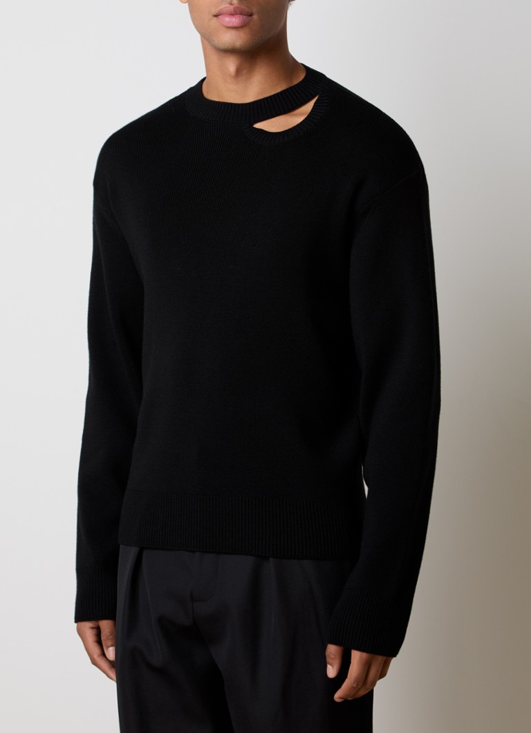 Louis Gabriel Nouchi Rib-knit sweater made of merino wool with cut-out detail