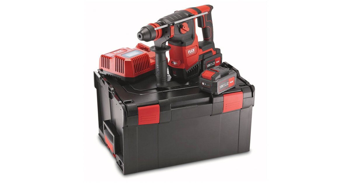 Flex-tools 478474 CHE 2-26 18.0-EC/5.0 Set Akumulatorski rotacijski čekić SDS-plus 18.0V 5.0Ah Li-ion