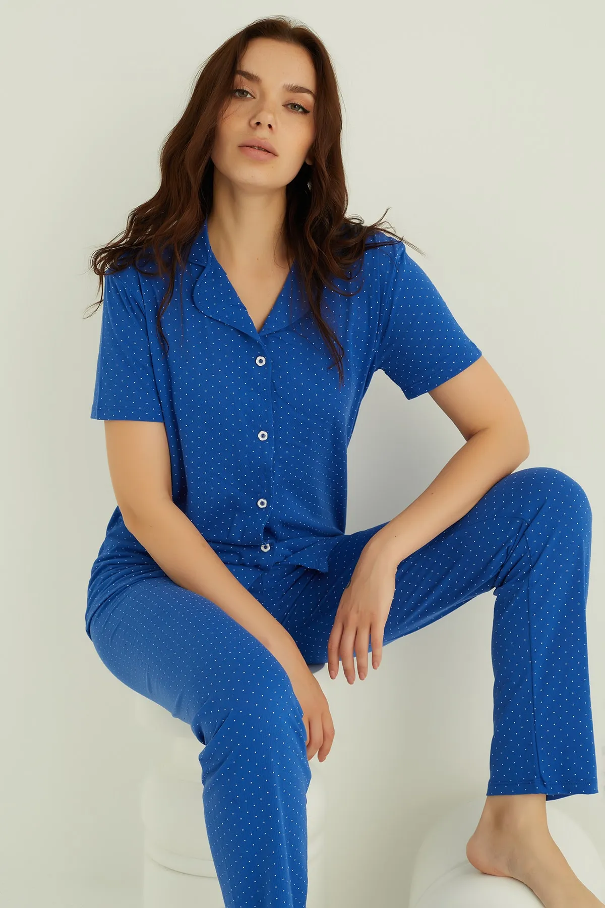 ELİTOL  Pyjama-Set aus Baumwolle mit Knöpfen