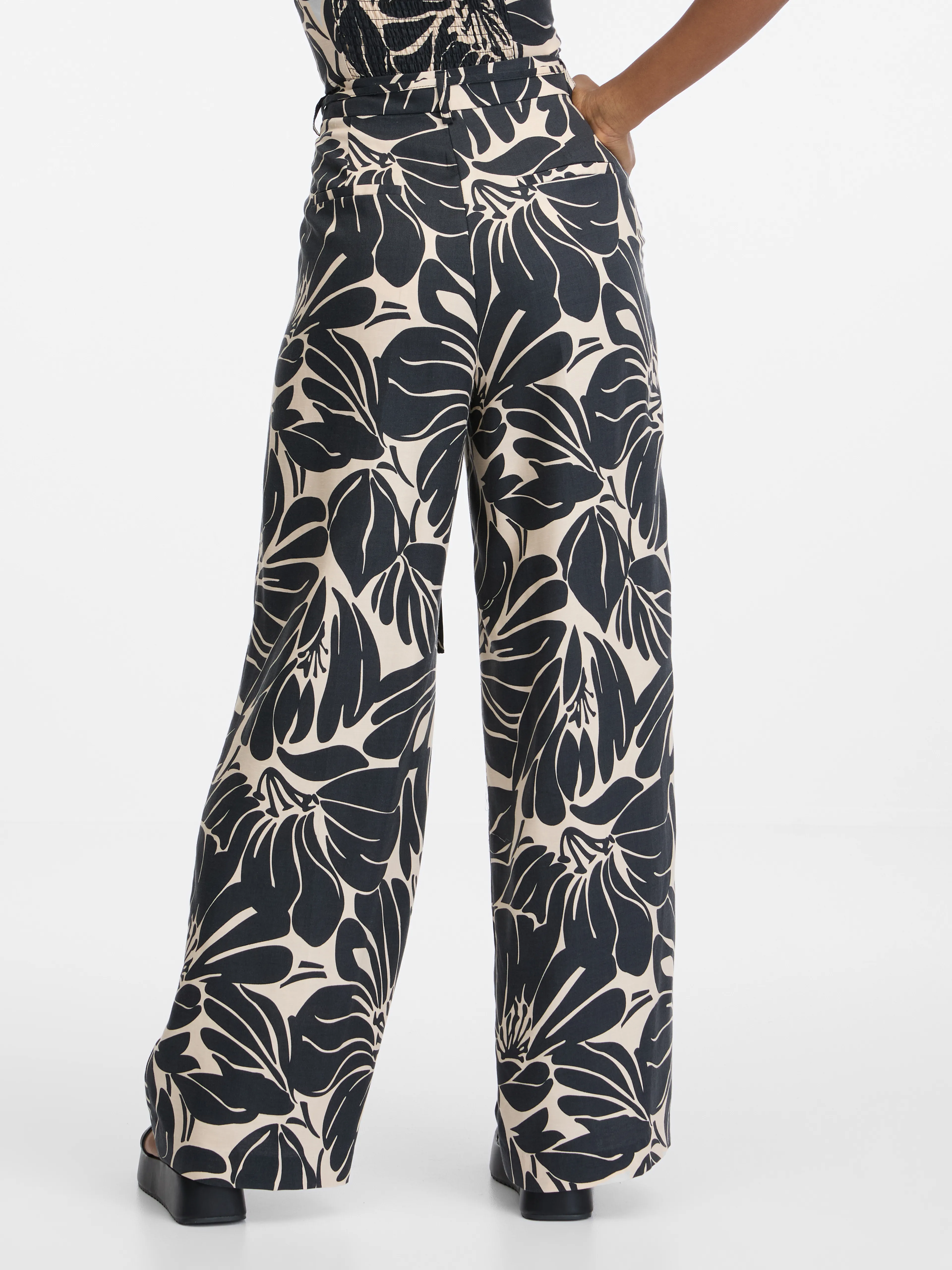 Gemusterte schwarze Damenhose ORSAY