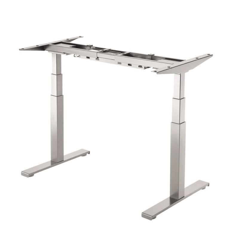Fellowes Cambio Elektrisch Höhenverstellbar Sitz-Stehschreibtisch Gestell Rechteckig Silber T-Fuß 1.829 (B) x 698 (T) x 1.257 (H) mm MFC (Melaminbeschichtete Spanplatte), PVC (Polyvinylchlorid), Stahl