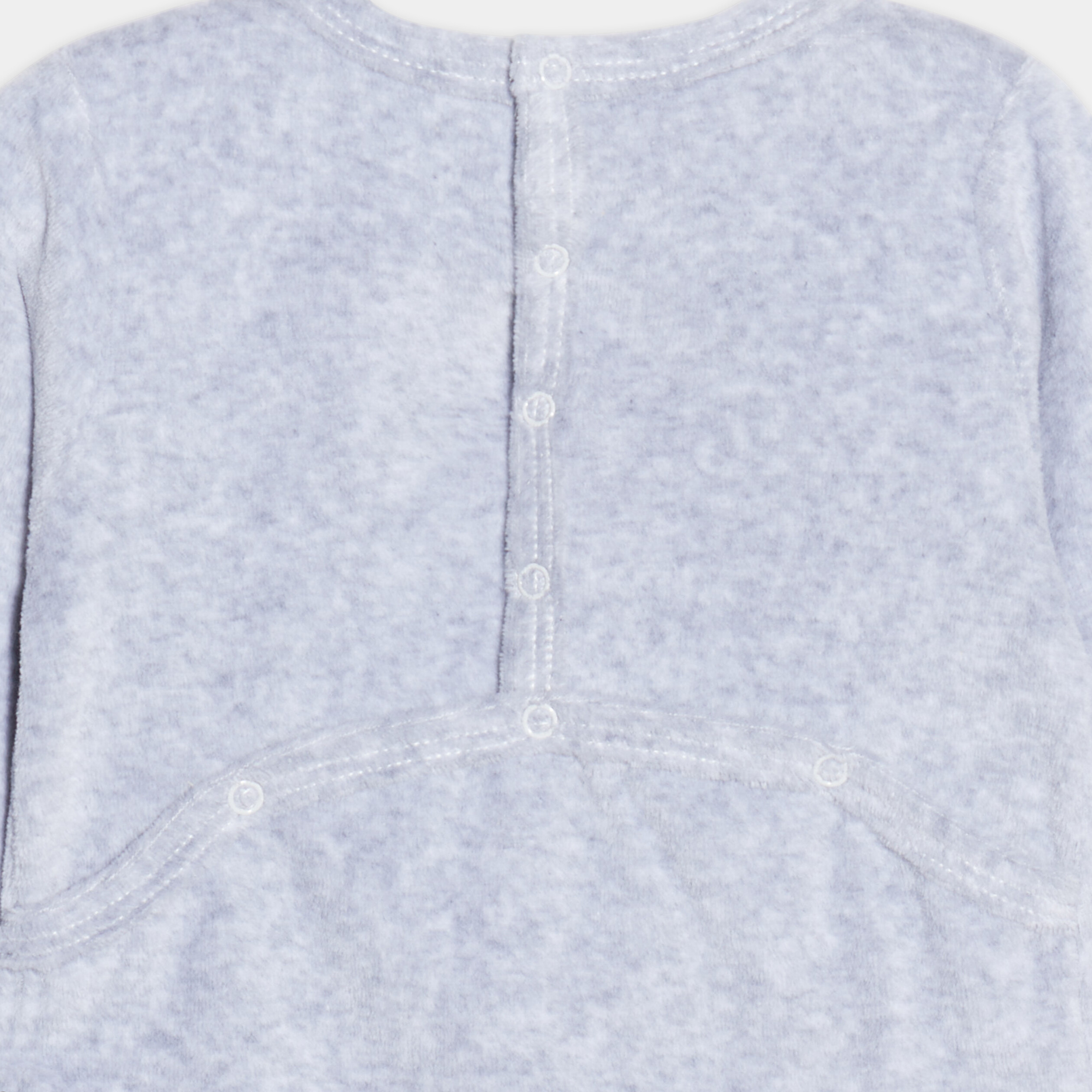 Dors-bien velours manches longues gris clair mixte | La Halle