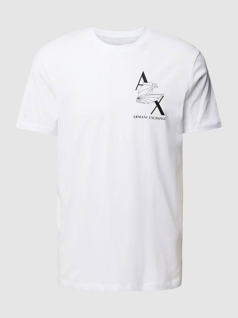 T-Shirt mit Label-Motiv-Print Modell 'AX Eage' in weiß