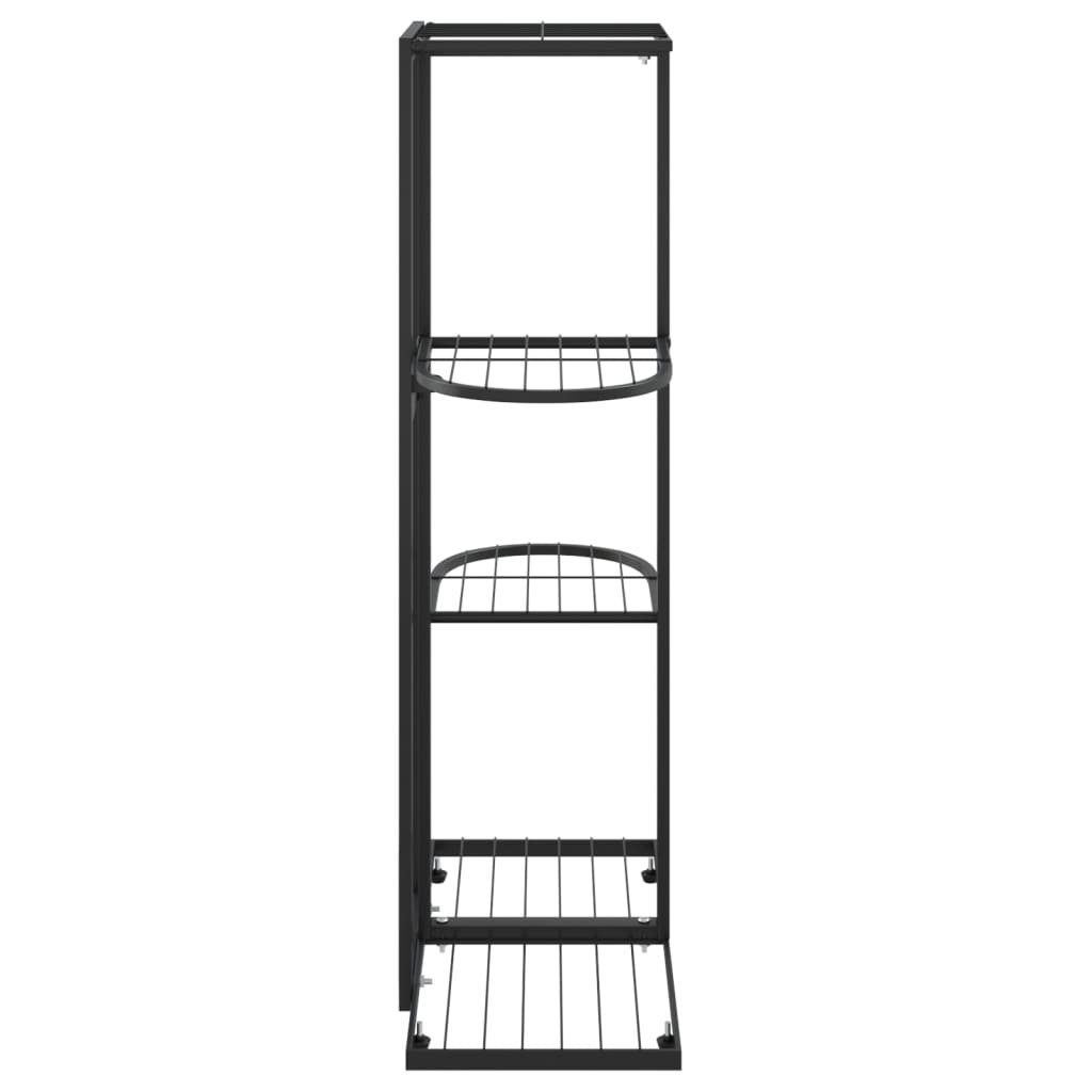 vidaXL Blumenständer Blumenständer 4-Etagen 43x22x76 cm Schwarz Metall (1 St)