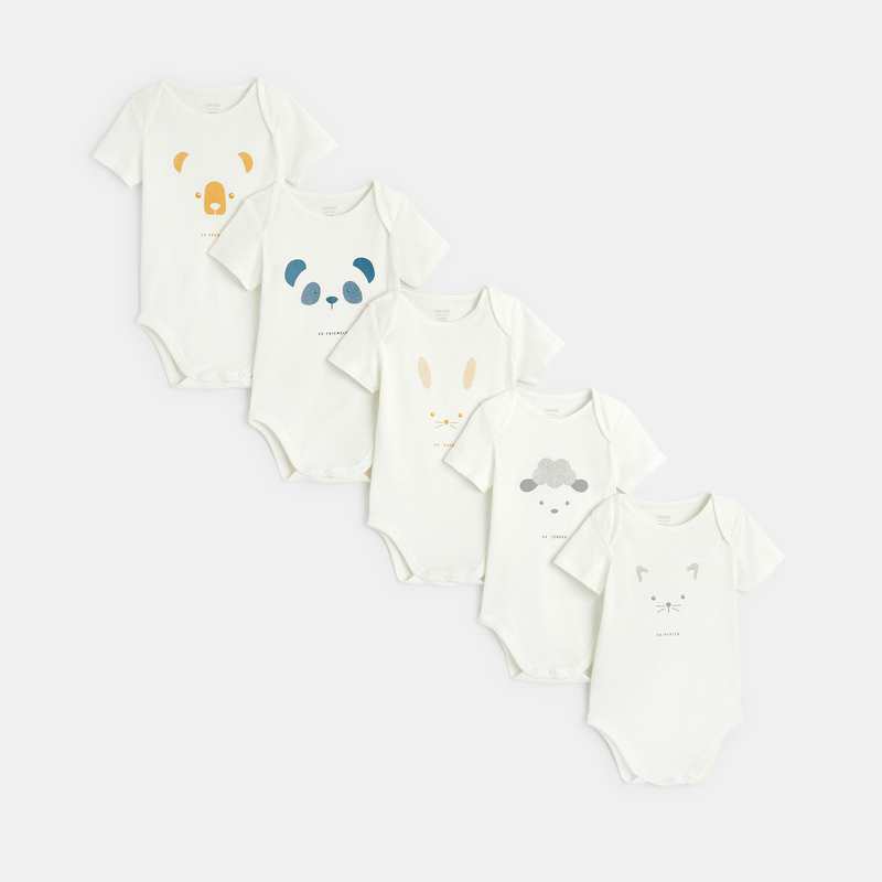 Body col US frimousses (lot de 5) blanc naissance