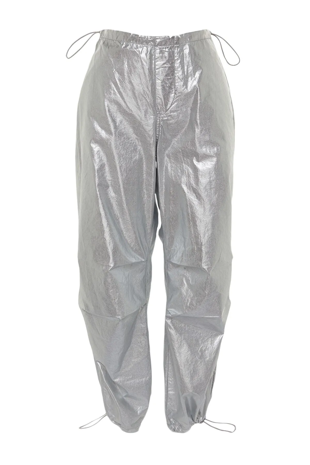 Trendyol Collection  Silberne Jeans mit niedriger Taille TWOAW24JE00351