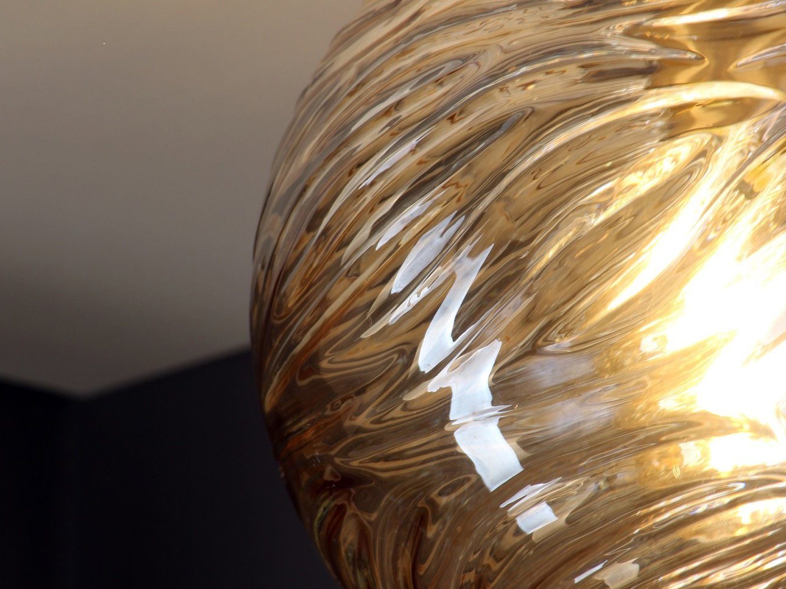 meineWunschleuchte LED Deckenleuchte, Dimmfunktion, LED wechselbar, Warmweiß, Designer Rauchglas Glas-kugel Ø 25cm für Treppenhaus & Ankleidezimmer