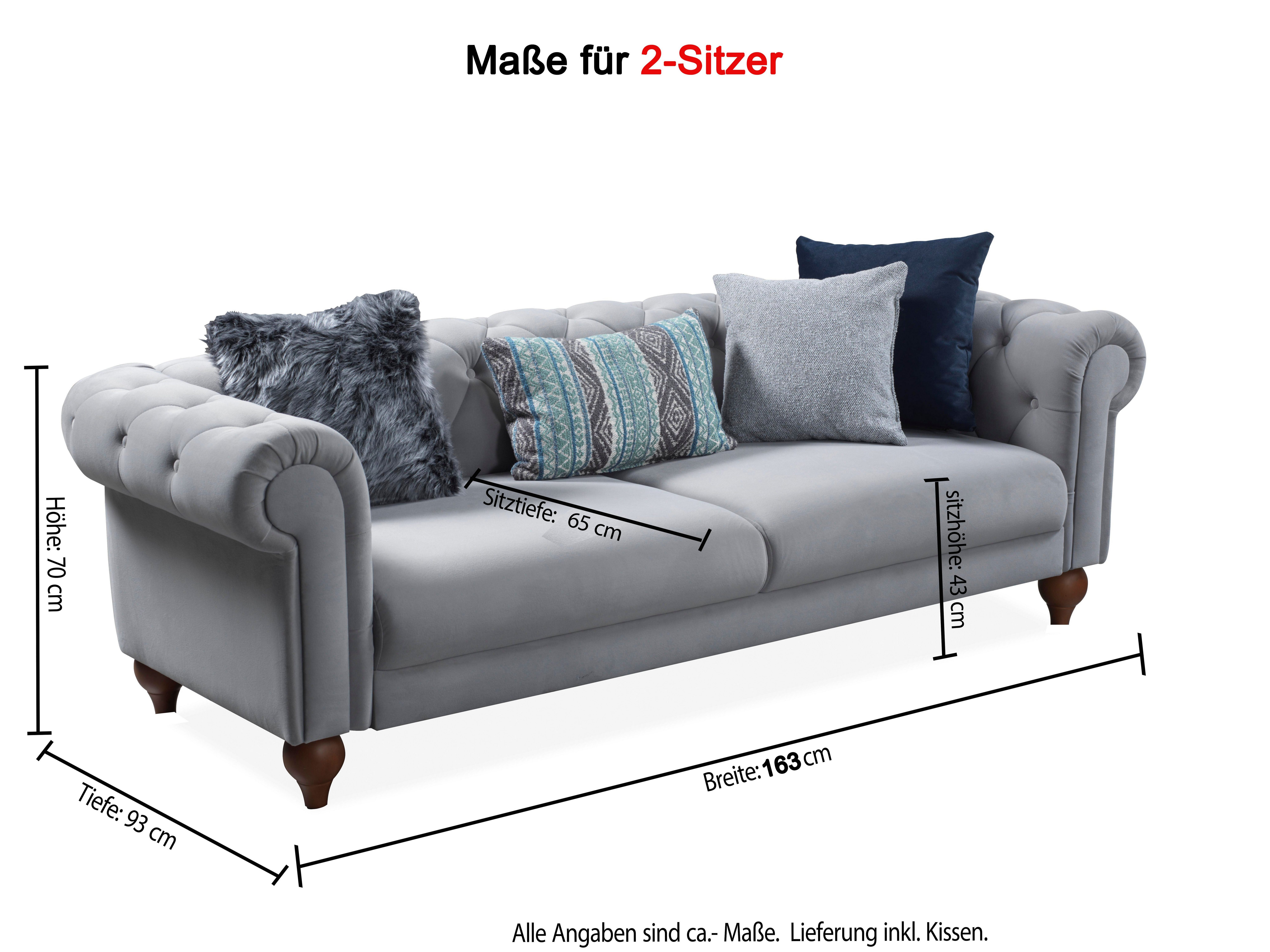 FERMINA Polstergarnitur Chester 3-Sitzer, 2-Sitzer + Sessel, (Spar-Set), inkl. Kissen