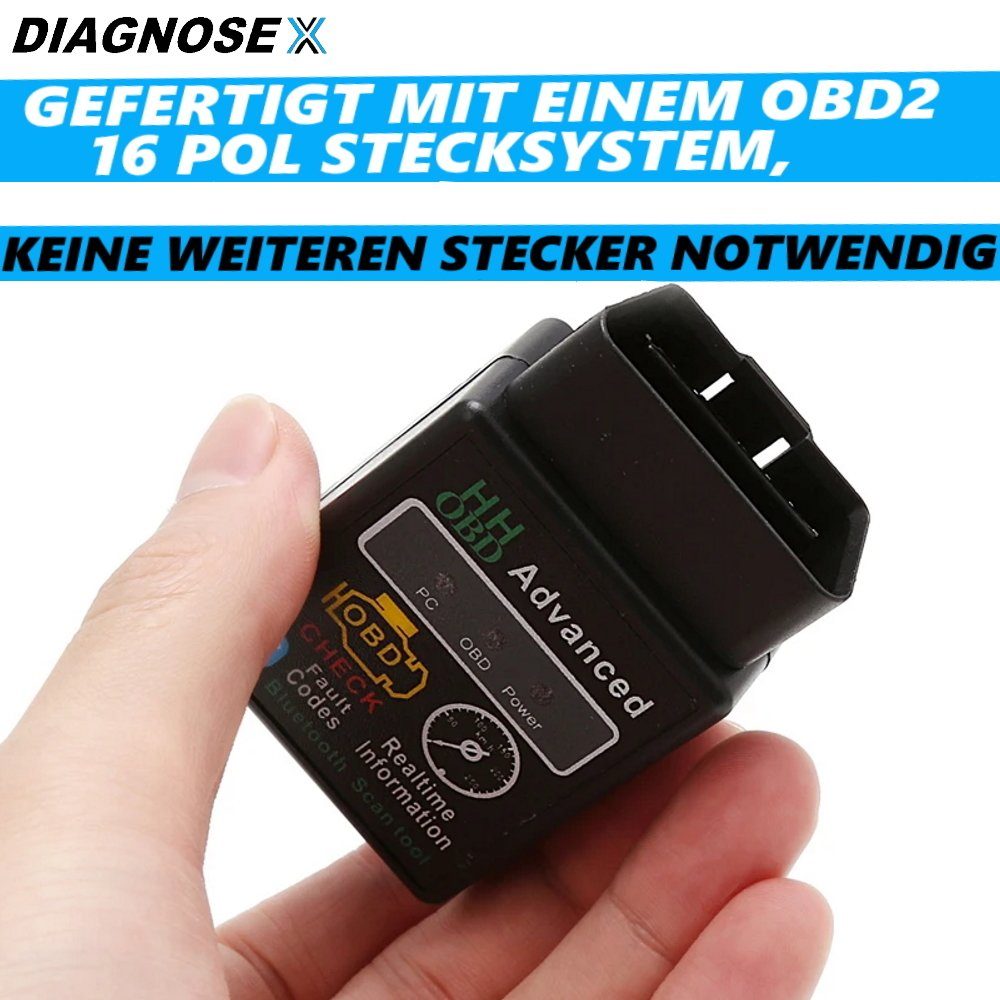 MAVURA OBD2-Diagnosegerät DIAGNOSEX OBD2 Diagnosegerät Bluetooth Autoscan Auslesegerät, Diagnose Gerät Auto Adapter für Apple Iphone iOS Smartphone Handy