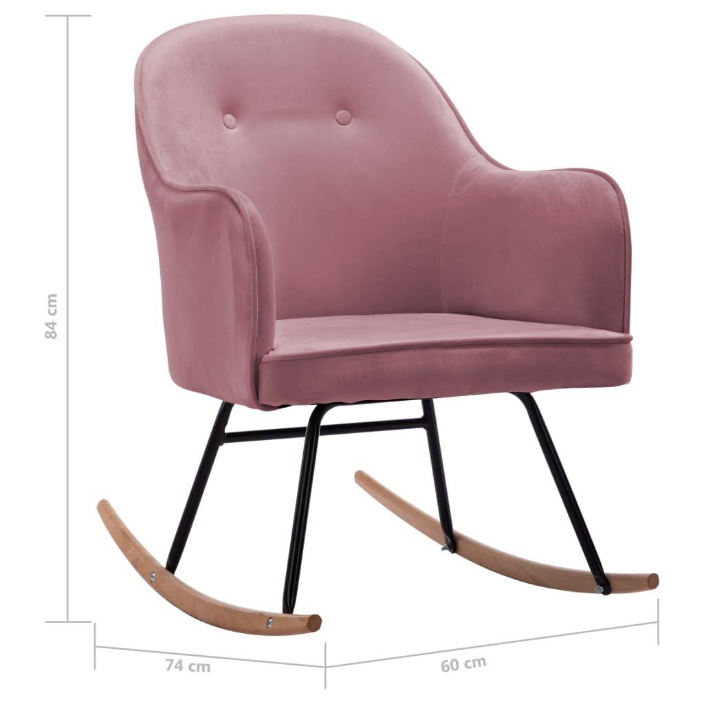 möbelando Schaukelstuhl Aletshausen (B/H/T: 60x84x74 cm), aus Samt in Rosa