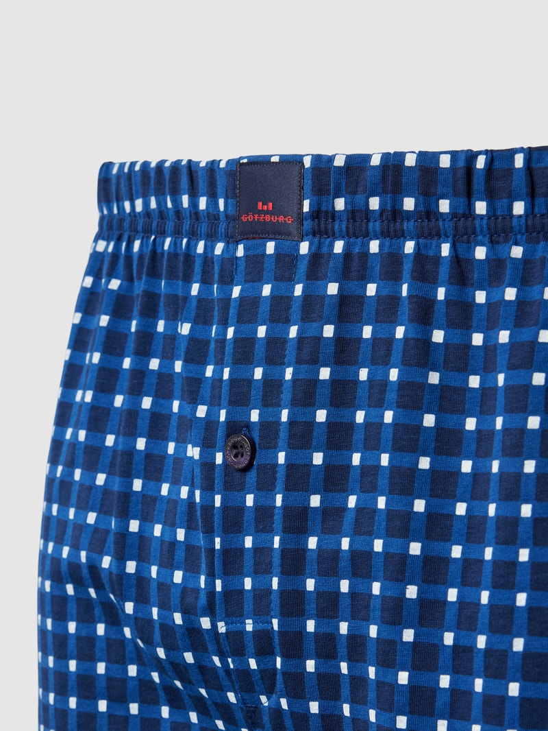 Boxershorts mit Allover-Muster Modell 'PURE COTTON' in blau
