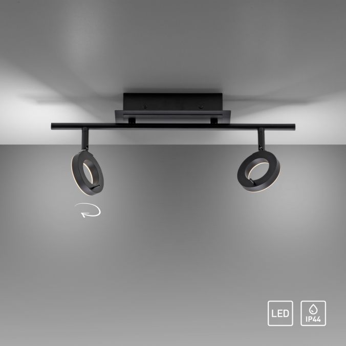 Paul Neuhaus 2-flg LED Deckenleuchte Sileda Anthrazit