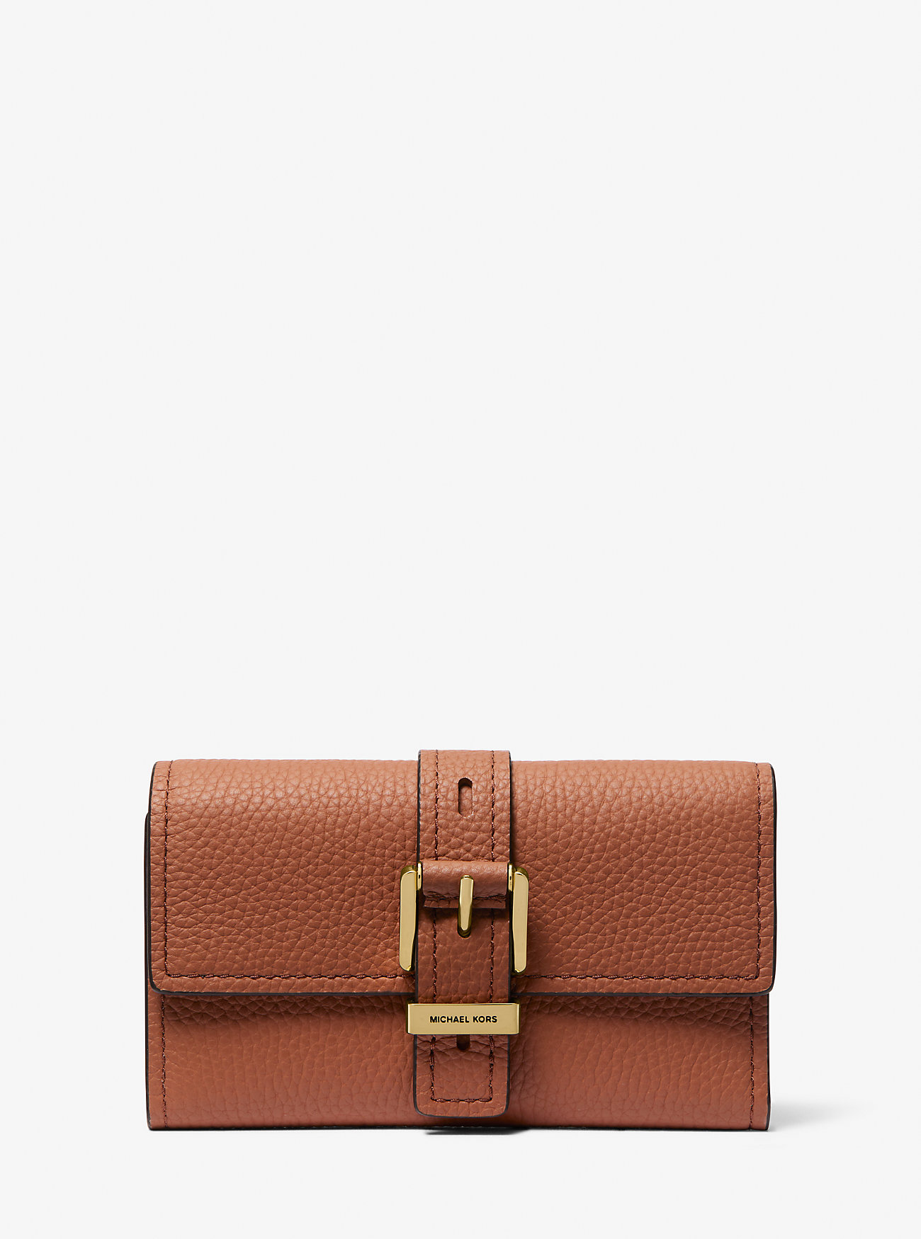 Nolita Medium Pebbled Leather Tri-Fold Wallet - LUGGAGE