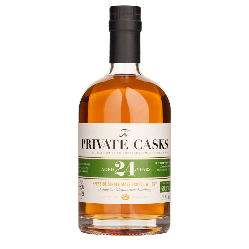 Speyside Single Malt Scotch Whisky Distilled at Glentauchers Distillery Single Cask # 1900002, 24 Jahre (500 ml)
