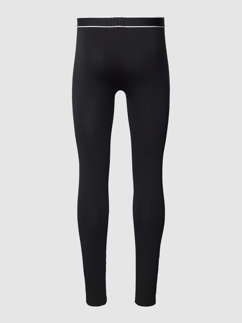Lange Pants mit Label-Stitching in schwarz