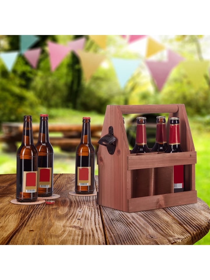 relaxdays Bierträger in Braun günstig kaufen onesize
