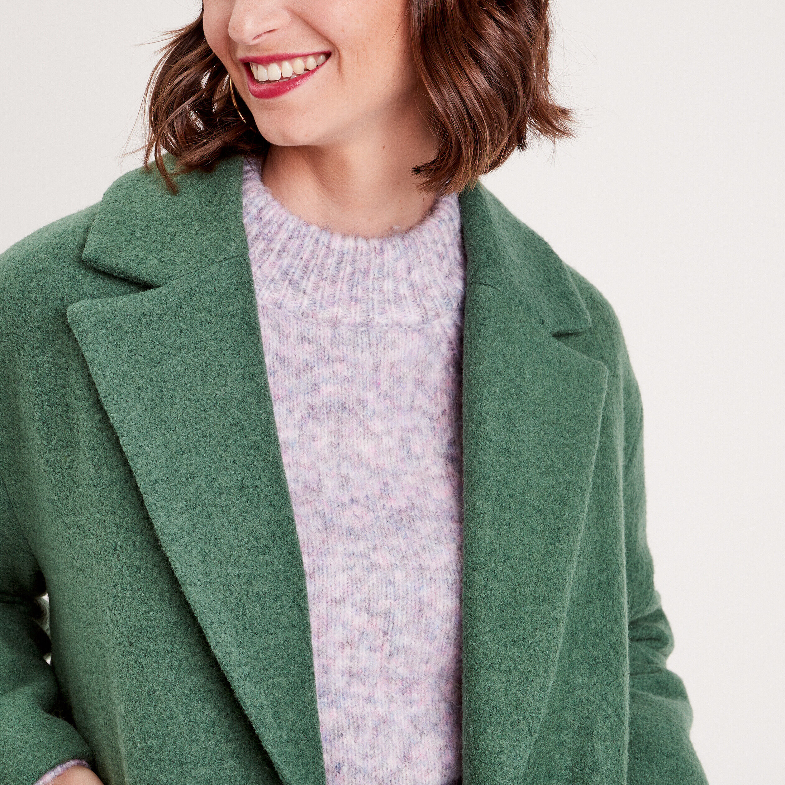 Manteau long oversize vert foncé femme | Cache Cache