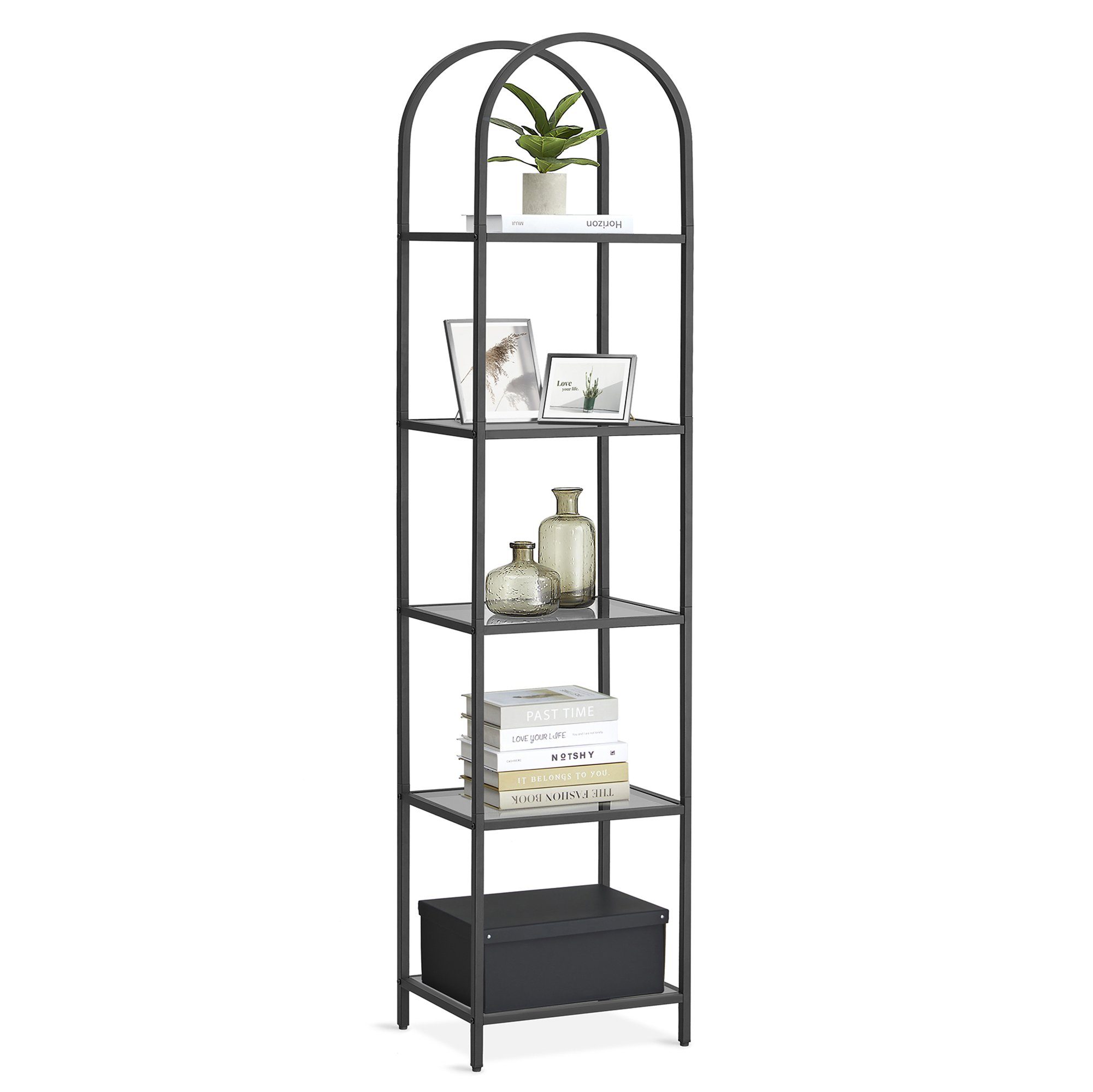VASAGLE Bücherregal Standregal, 1-tlg., mit 5 Ebenen, Höhe 183,5cm
