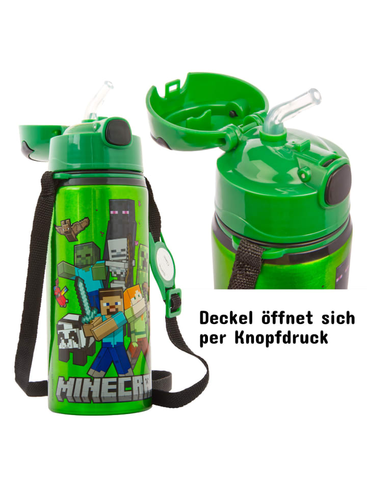 miniHeld Kinder Trinkflasche Minecraft 600ml Tragegurt Aluminium GameCharakter 3 Jahre günstig kaufen onesize