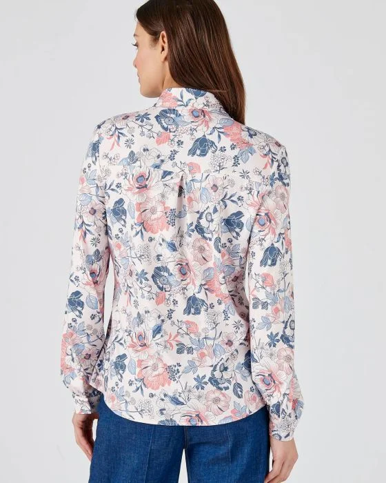 Chemisier maille chaude fleuri