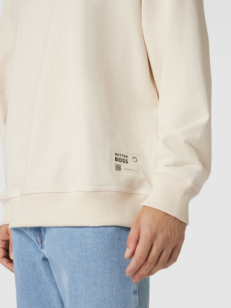Sweatshirt mit Label-Print Modell 'Wecircular' in offwhite