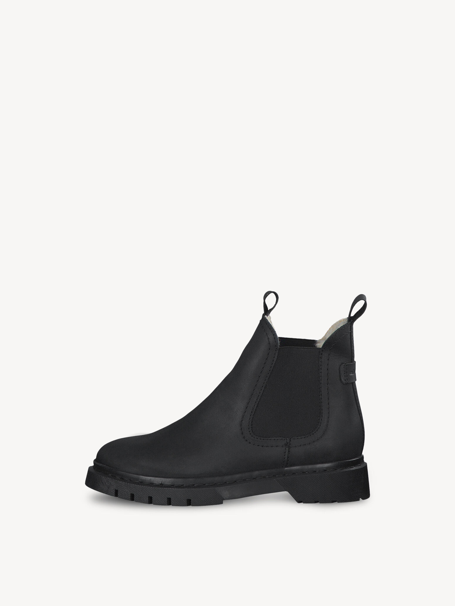 Bottine en cuir - noir doublure chaude