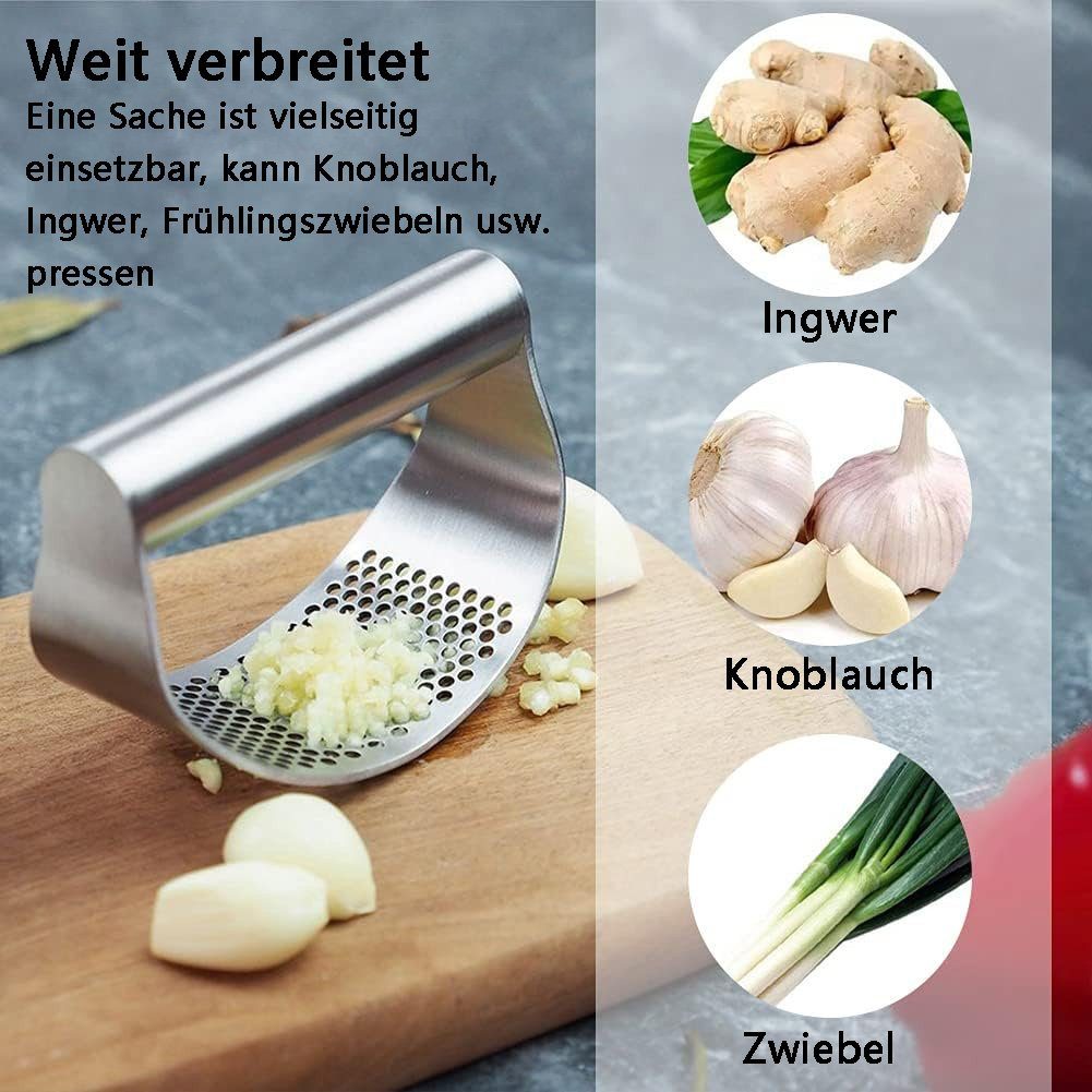Sarfly Knoblauchpresse Schnelle Knoblauchpresse Wippe Edelstahl Knoblauchwippe (1 St), Edelstahlmaterial