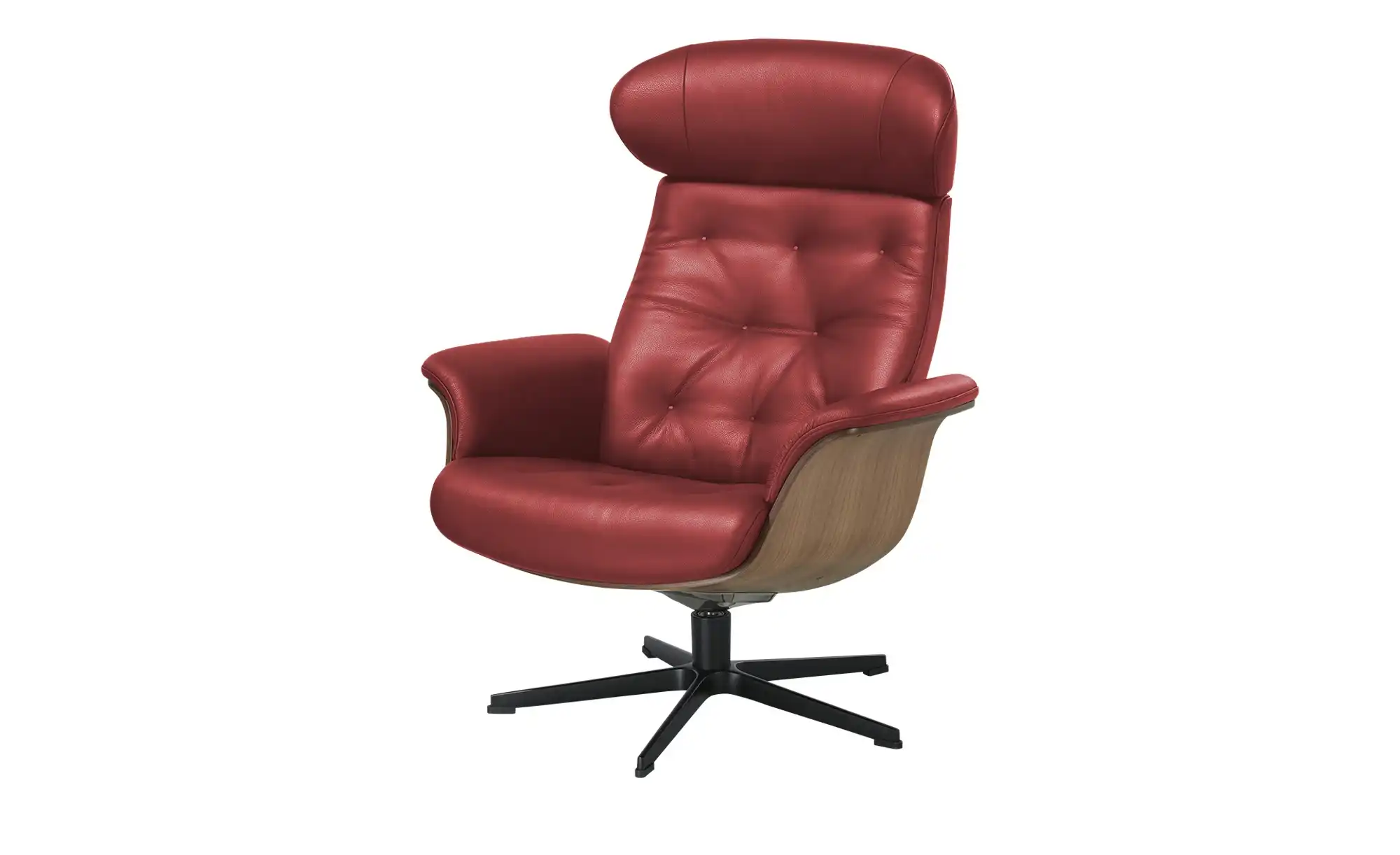 Sessel in Leder mit Knopfnaht