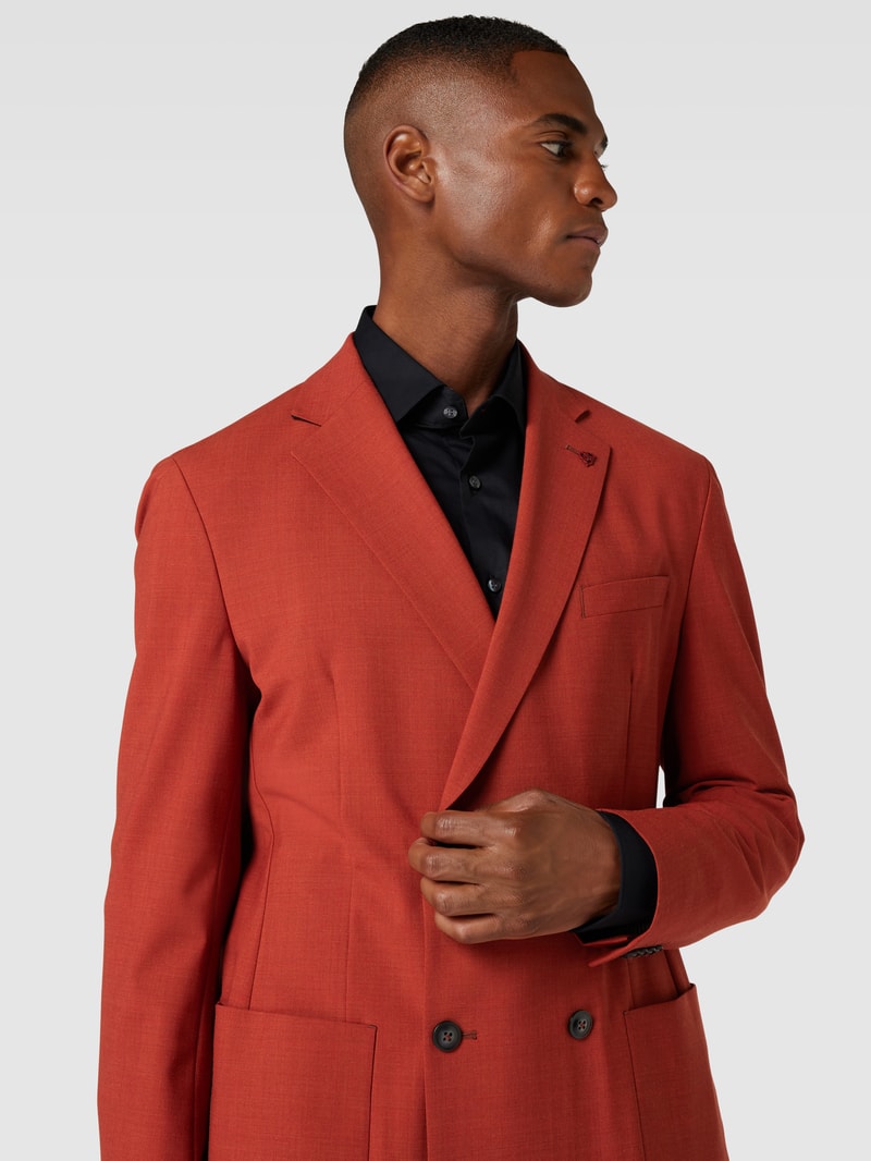 Slim Fit Anzug mit Strukturmuster in orange