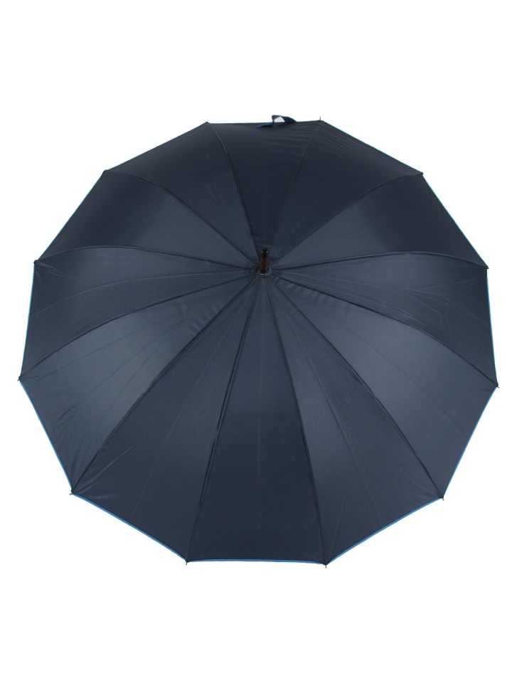 COFI 1453 Stockregenschirm Stockschirm Regenschirm Holzgriff mit Fiberglasstange in Blau günstig kaufen onesize