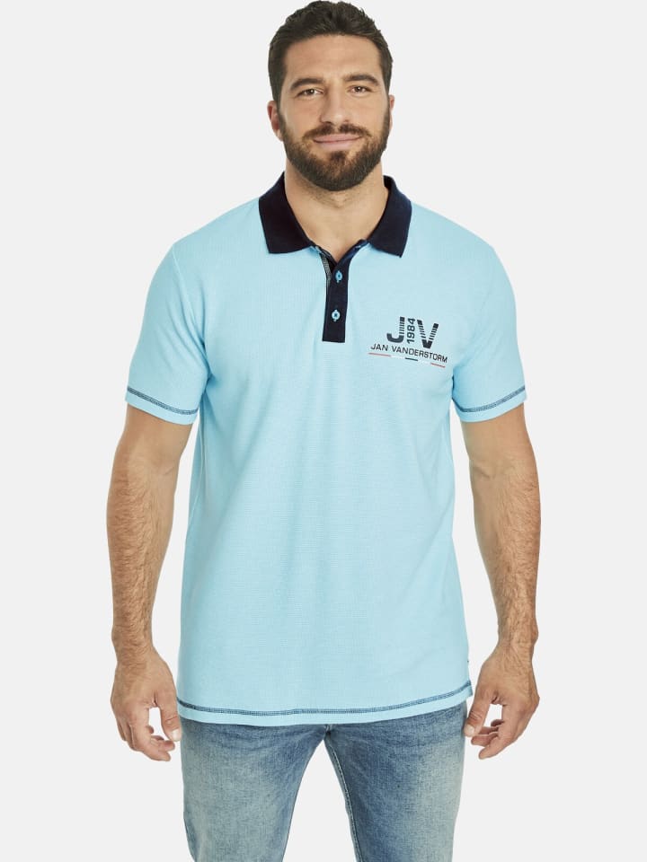 Jan Vanderstorm Poloshirt ALBERICH in türkis melange günstig kaufen