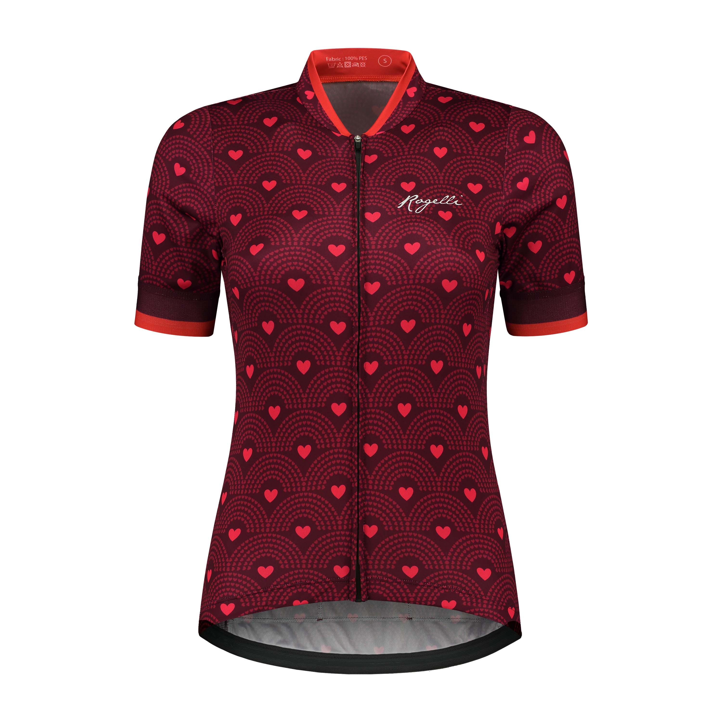 Rogelli Winter Bordeaux/Rosa Damen Radtrikot Kurzarm
