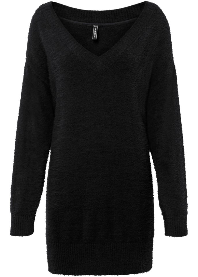 Oversized Strickpullover mit weichem Federgarn