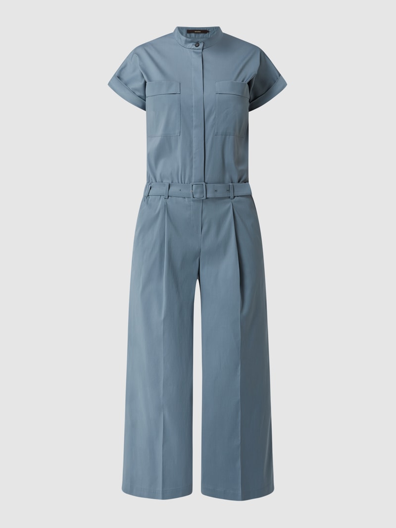 Jumpsuit mit Gürtel in ozean blau