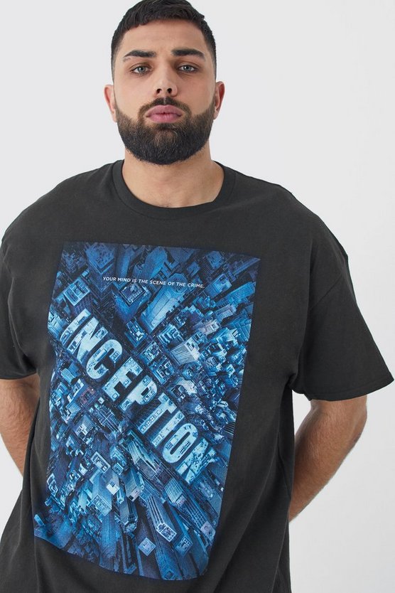 Plus Size Inception Chest Print License T-shirt