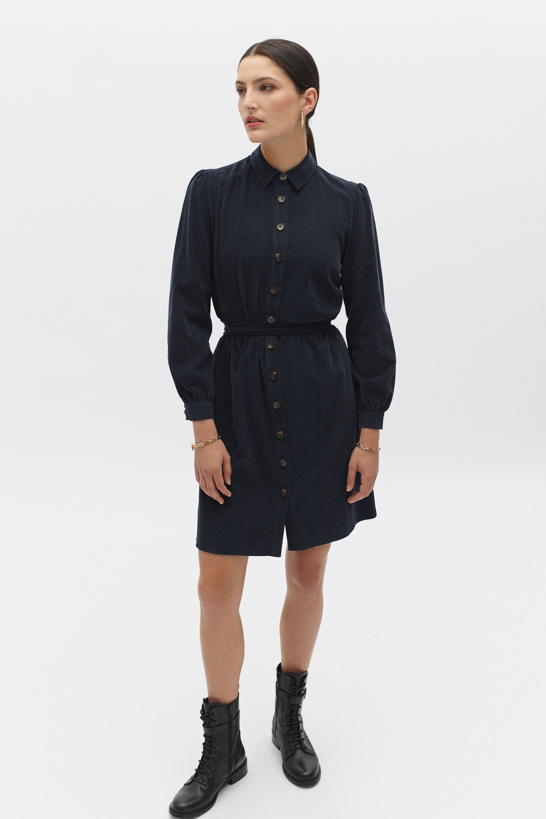 robe rio velours bleu marine femme