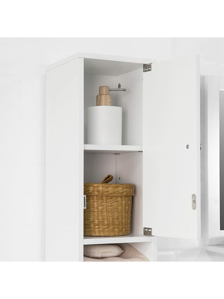 SoBuy Badezimmer-Hochschrank in Weiß - (B)20 x (H)180 x (T)20cm günstig kaufen onesize