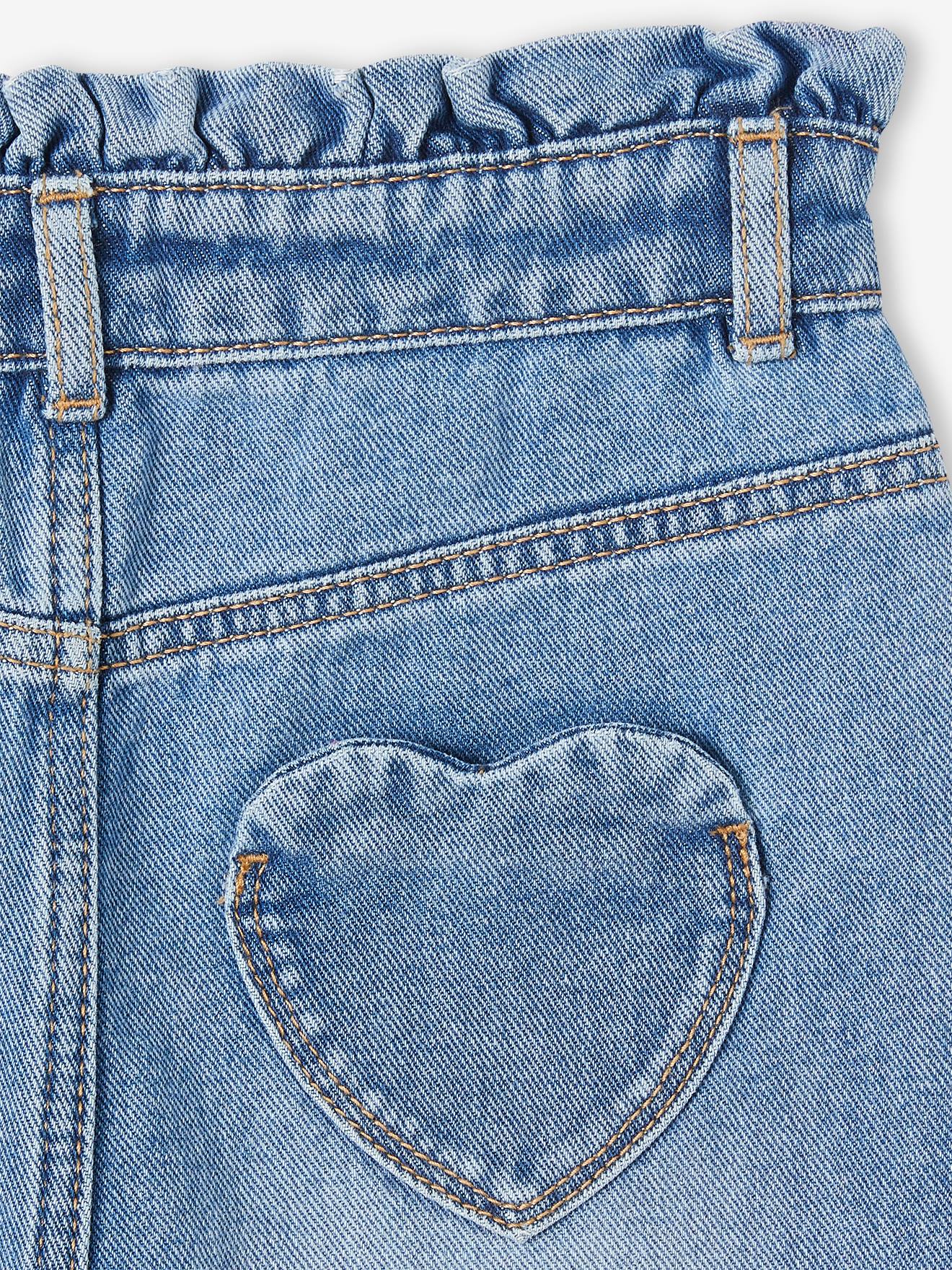 Vertbaudet Mädchen Mom-fit-Jeans - grauer denim