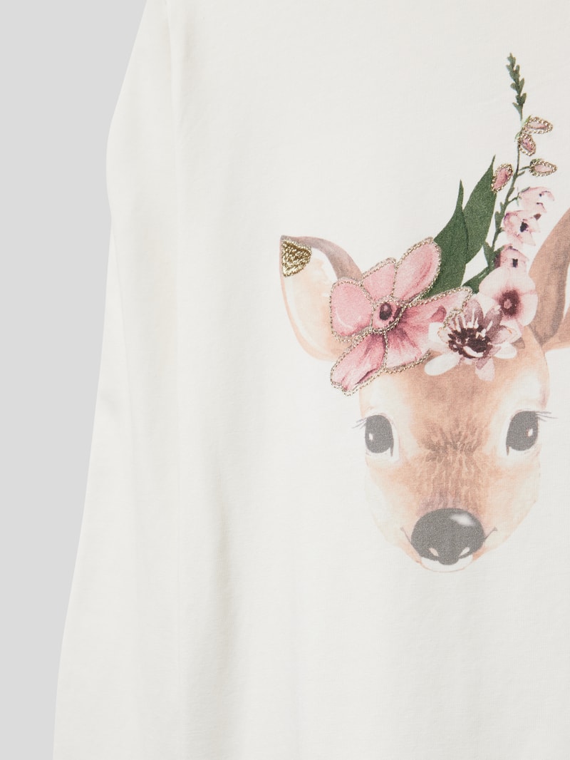 Longsleeve mit Motiv-Print in offwhite