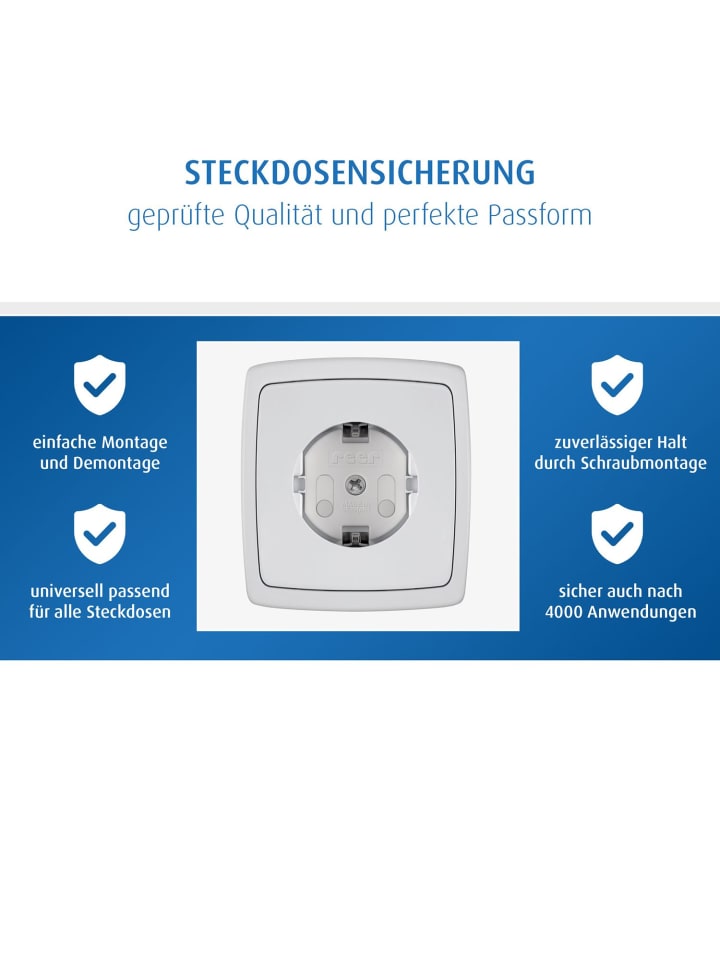 Reer [20 Stück] Steckdosenschutz schraubbar in Weiß ab 0 Monate günstig kaufen onesize